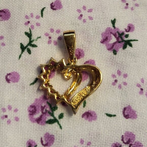 Ross Simons Ruby & Diamond Accent Heart Pendant - Picture 3 of 5